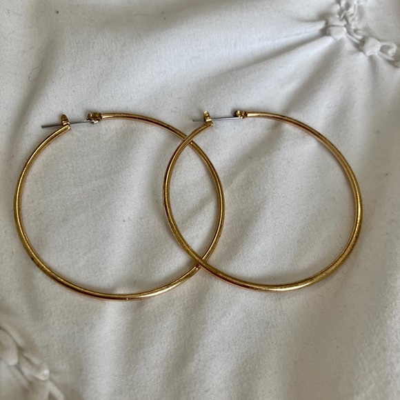 Large Gold Hoops - Picture 1 of 3